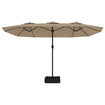 Ombrellone a Doppia Testa con LED Tortora 449x265 cm | homemem39