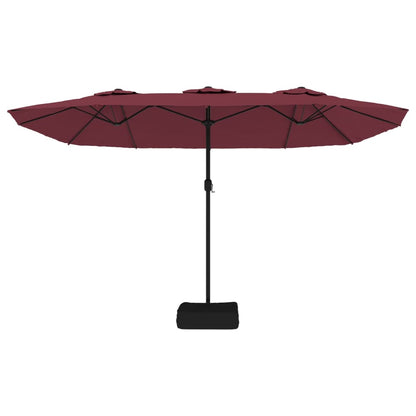 Ombrellone a Doppia Testa con LED Rosso Bordeaux 449x265 cm | homemem39