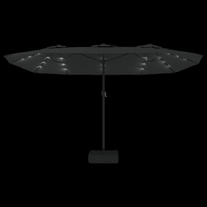 Ombrellone a Doppia Testa con LED Nero 449x265 cm | homemem39