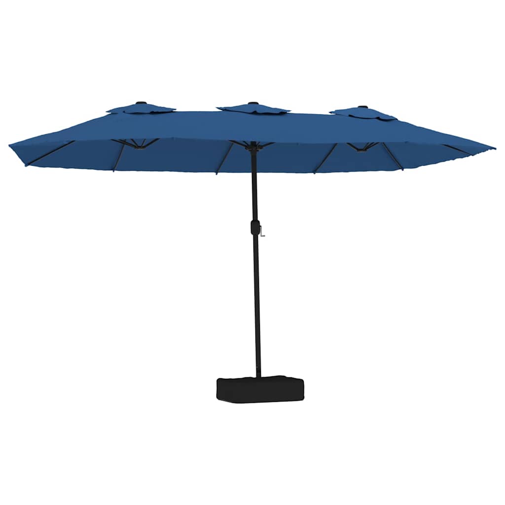 Ombrellone a Doppia Testa con LED Azzurro 449x265 cm | homemem39