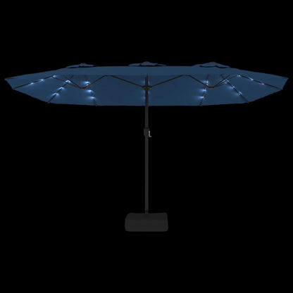 Ombrellone a Doppia Testa con LED Azzurro 449x265 cm | homemem39