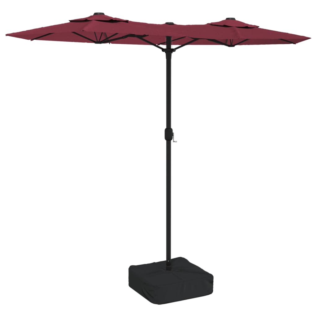 Ombrellone da Giardino a Doppia Testa Rosso Bordeaux 316x145 cm | homemem39