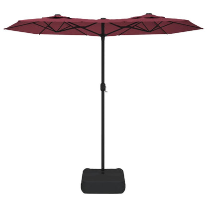 Ombrellone da Giardino a Doppia Testa Rosso Bordeaux 316x145 cm | homemem39