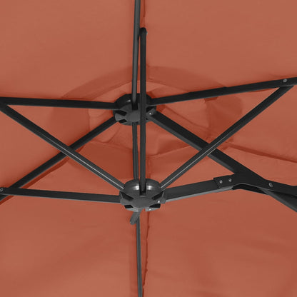 Ombrellone a Doppia Testa con LED Terracotta 316x145 cm | homemem39