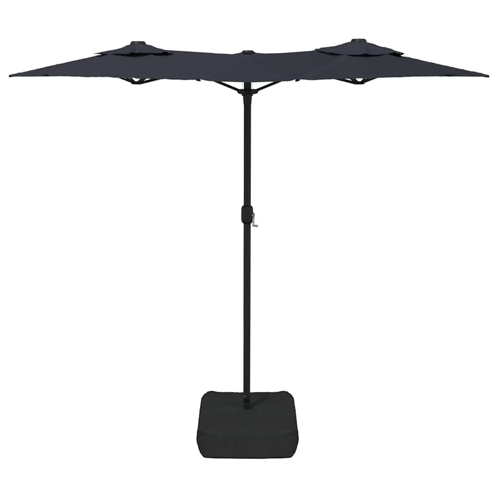 Ombrellone a Doppia Testa con LED Nero 316x145 cm | homemem39