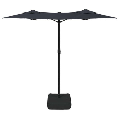 Ombrellone a Doppia Testa con LED Nero 316x145 cm | homemem39