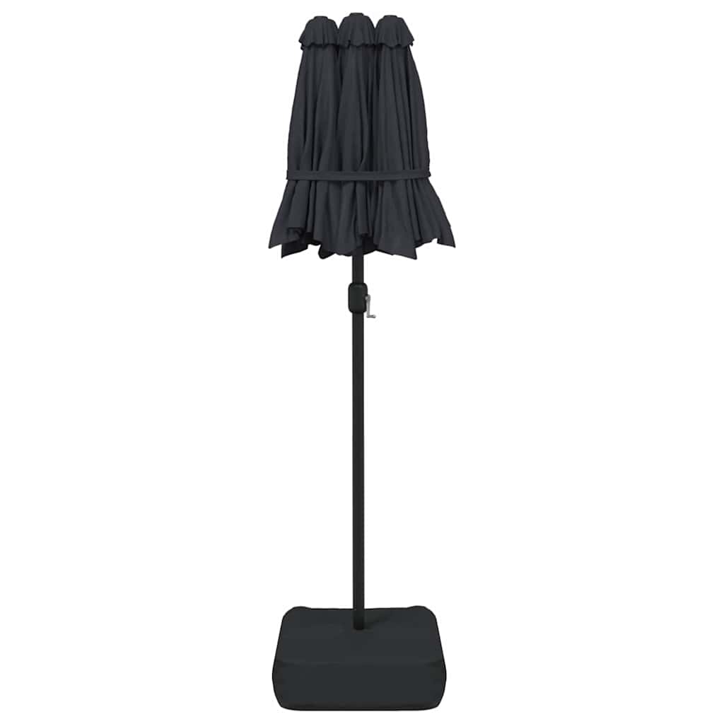 Ombrellone a Doppia Testa con LED Nero 316x145 cm | homemem39