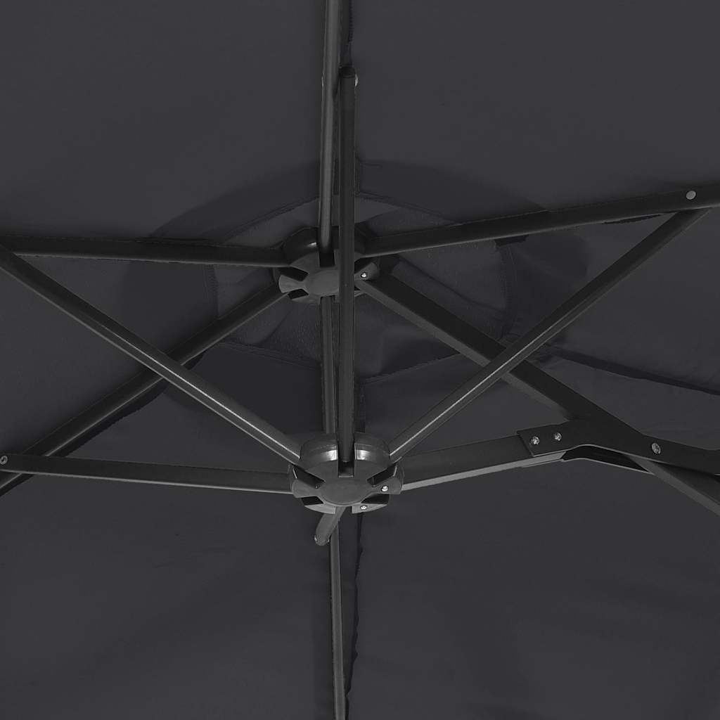 Ombrellone a Doppia Testa con LED Nero 316x145 cm | homemem39