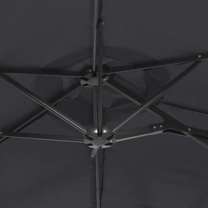 Ombrellone a Doppia Testa con LED Nero 316x145 cm | homemem39