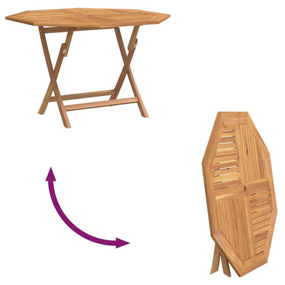 Tavolo da Giardino Pieghevole Grigio 110x110x75cm Massello Teak