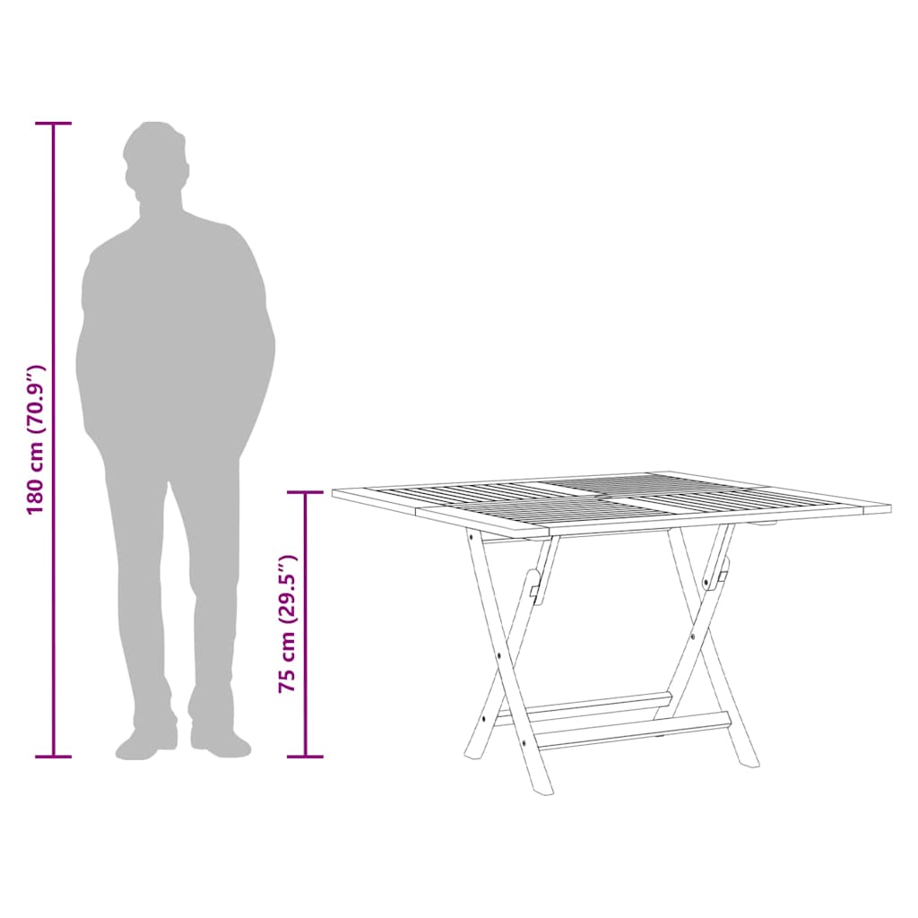 Tavolo da Giardino Pieghevole Ø110x75 cm Legno Massello di Teak