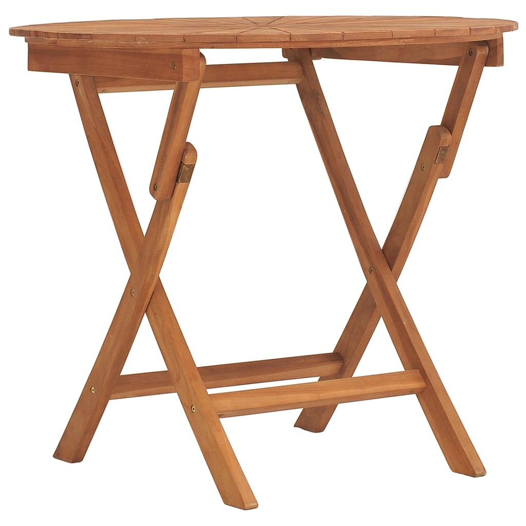 Tavolo da Giardino Pieghevole Ø 85x75 cm Legno Massello di Teak | homemem39