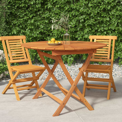 Tavolo da Giardino Pieghevole Ø 85x75 cm Legno Massello di Teak | homemem39