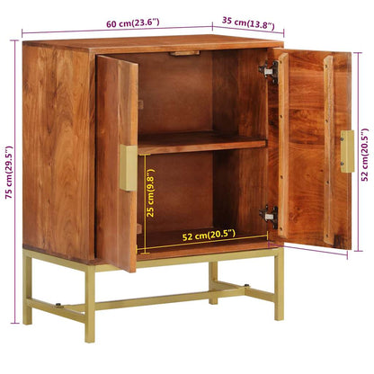 Credenza 60x35x75 cm in Legno Massello di Acacia
