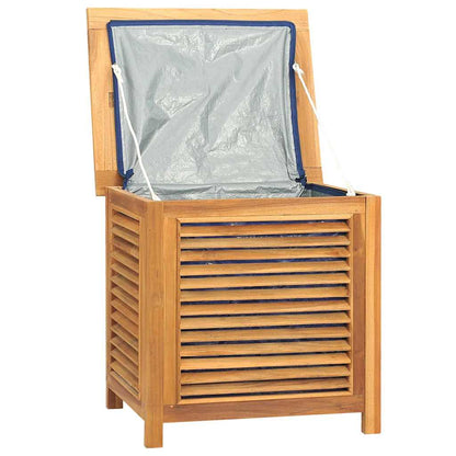 Contenitore Giardino con Borsa 60x50x58cm Legno Massello Teak