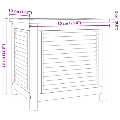 Contenitore Giardino con Borsa 60x50x58cm Legno Massello Teak