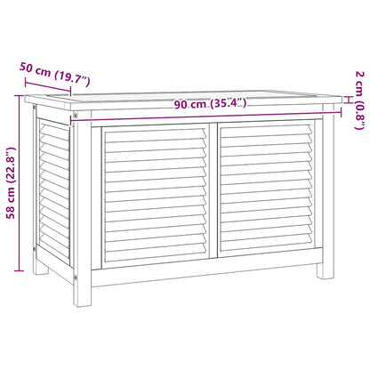 Contenitore Giardino con Borsa 90x50x58cm Legno Massello Teak | homemem39