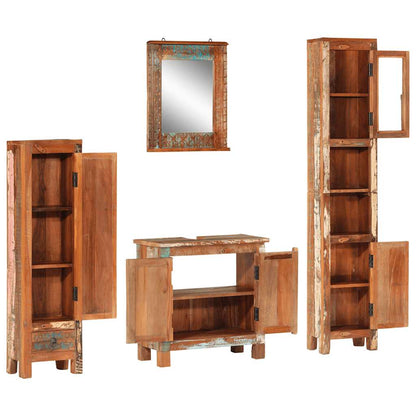 Set Mobili da Bagno 4 pz in Legno Massello di Recupero | homemem39