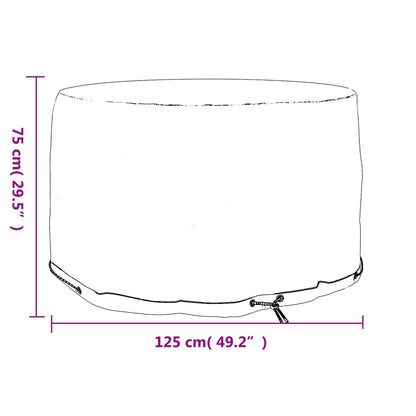 Copertura Mobili da Giardino con 6 Occhielli Ø125x75 cm Rotonda | homemem39