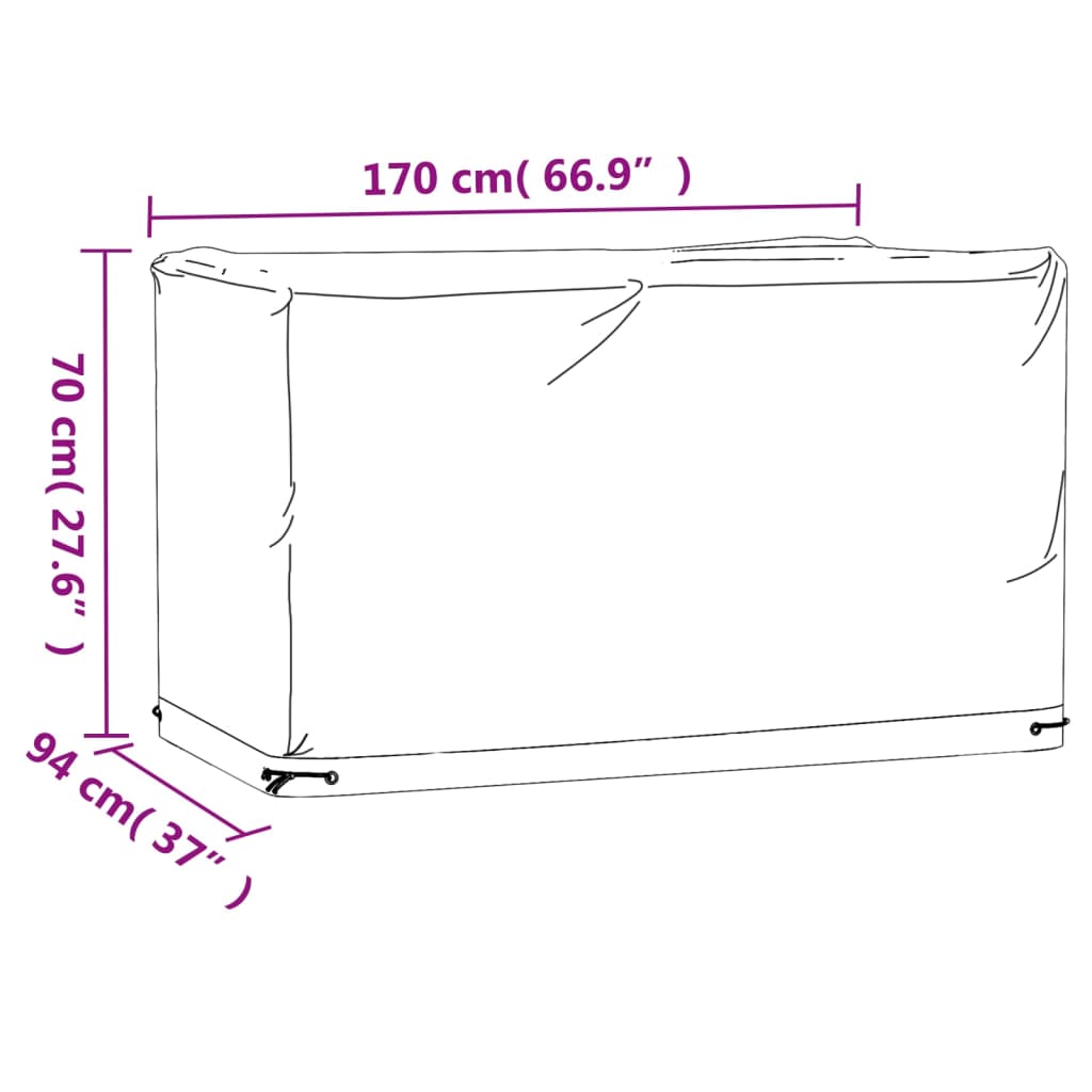 Copertura Mobili Giardino 8 Occhielli 170x94x70 cm Rettangolare | homemem39