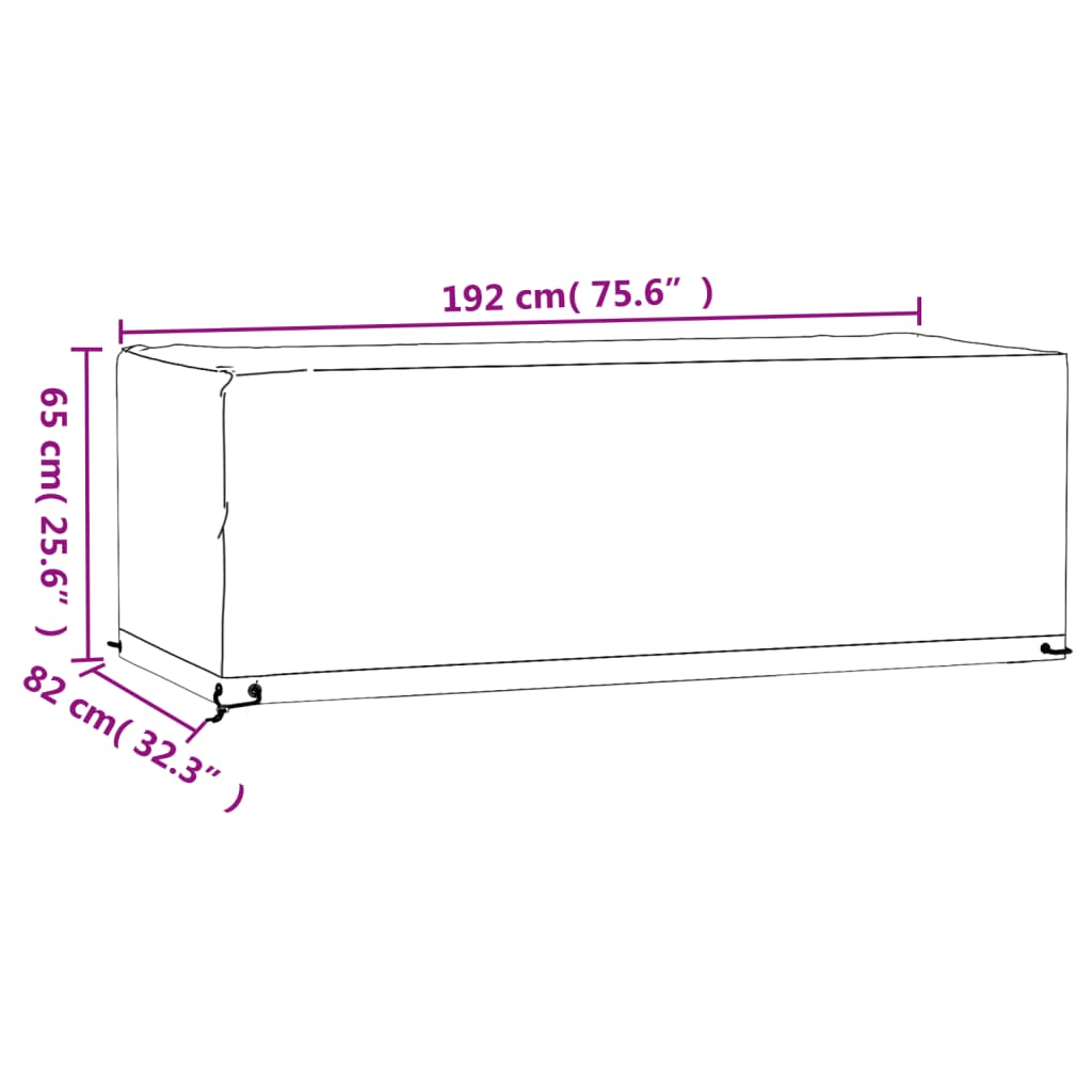 Copertura Mobili Giardino 8 Occhielli 192x82x65 cm Rettangolare | homemem39