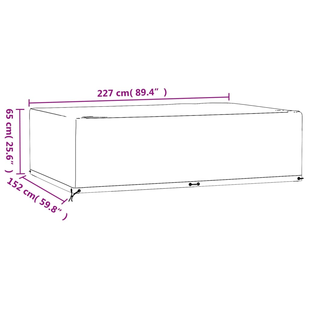 Copertura Mobili Giardino 12 Occhielli 227x152x65 Rettangolare | homemem39
