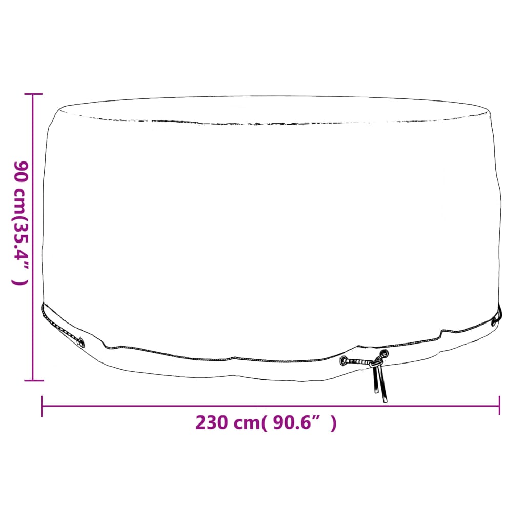 Copertura Mobili da Giardino con 10 Occhielli Ø230x90cm Rotonda | homemem39
