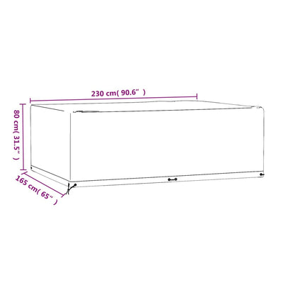 Copertura Mobili Giardino 12 Occhielli 230x165x80 Rettangolare | homemem39
