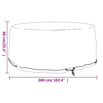 Copertura Mobili da Giardino con 10 Occhielli Ø260x90cm Rotonda