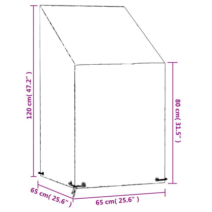 Copri Sedia da Giardino 8 Occhielli 65x65x80/120 cm Polietilene | homemem39