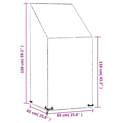 Copri Sedia da Giardino 8 Occhielli 65x65x110/150cm Polietilene | homemem39