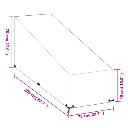 Copertura per Sdraio 12 Occhielli 205x75x40/70cm in Polietilene | homemem39