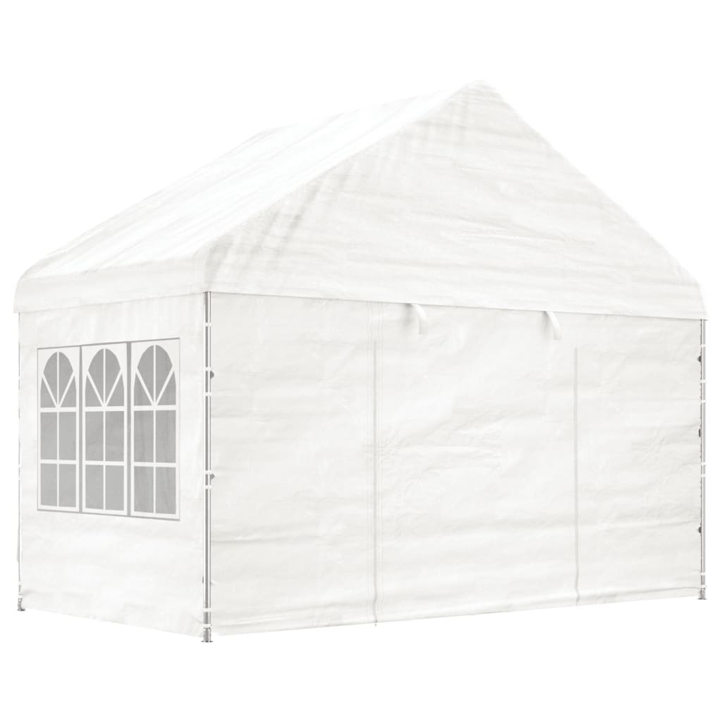 Gazebo con Tetto Bianco 4,46x4,08x3,22 m in Polietilene - homemem39