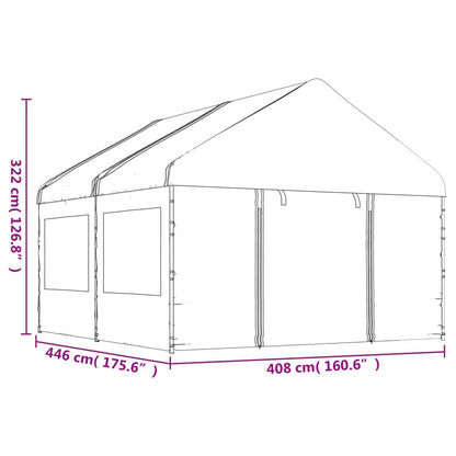 Gazebo con Tetto Bianco 4,46x4,08x3,22 m in Polietilene - homemem39