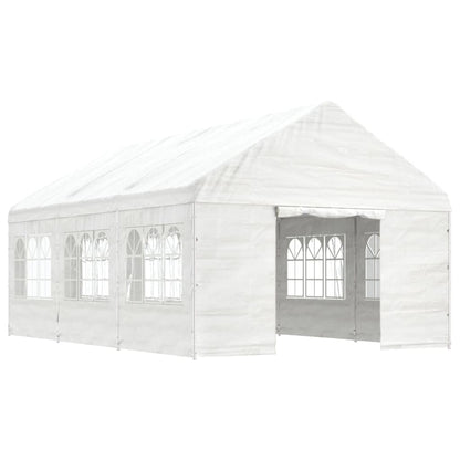 Gazebo con Tetto Bianco 6,69x4,08x3,22 m in Polietilene - homemem39
