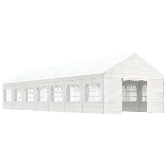 Gazebo con Tetto Bianco 15,61x4,08x3,22 m in Polietilene | homemem39