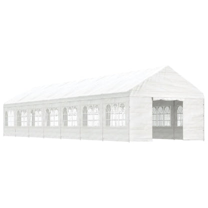 Gazebo con Tetto Bianco 15,61x4,08x3,22 m in Polietilene - homemem39