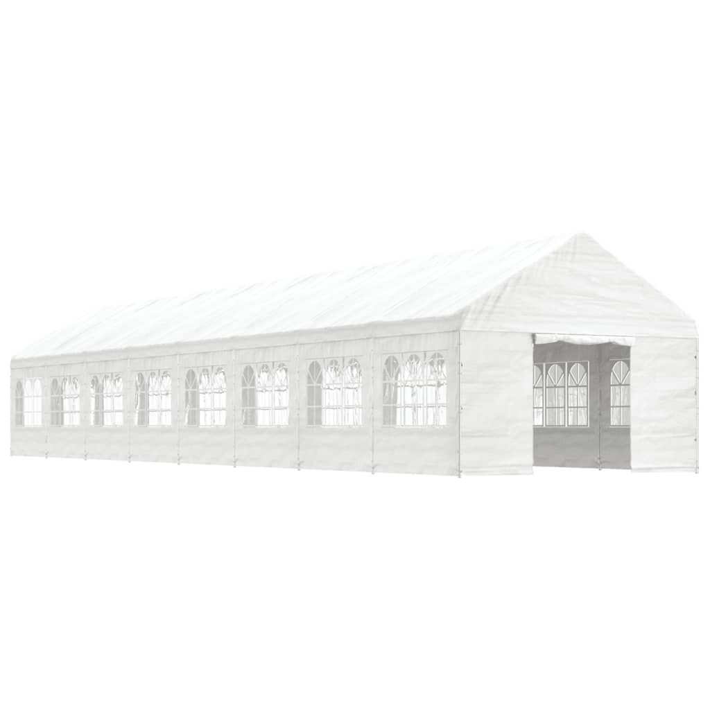 Gazebo con Tetto Bianco 17,84x4,08x3,22 m in Polietilene | homemem39