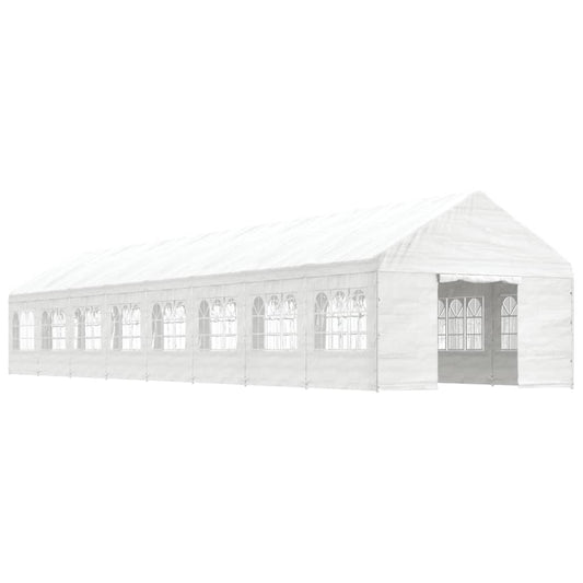 Gazebo con Tetto Bianco 17,84x4,08x3,22 m in Polietilene | homemem39