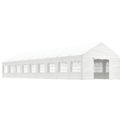 Gazebo con Tetto Bianco 20,07x4,08x3,22 m in Polietilene | homemem39