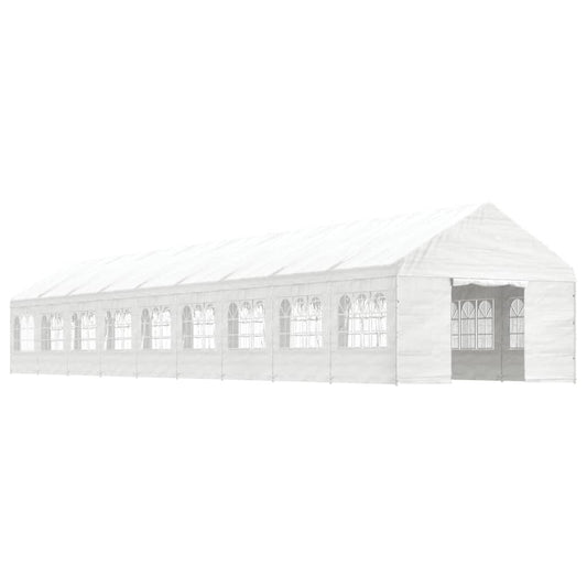 Gazebo con Tetto Bianco 20,07x4,08x3,22 m in Polietilene | homemem39