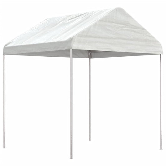 Gazebo con Tetto Bianco 4,46x2,28x2,69 m in Polietilene | homemem39