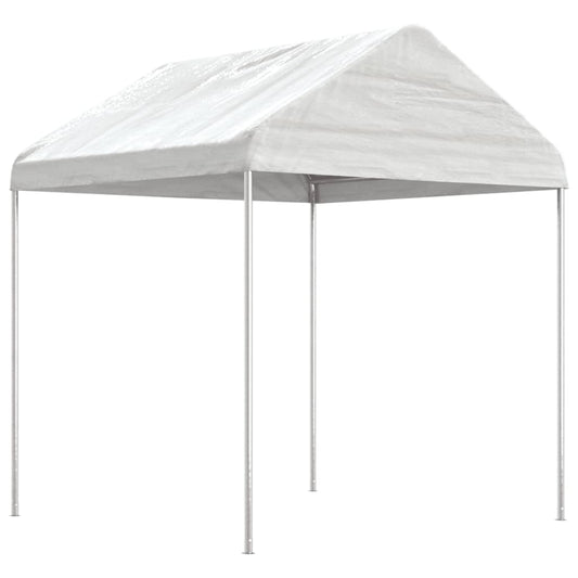 Gazebo con Tetto Bianco 6,69x2,28x2,69 m in Polietilene | homemem39