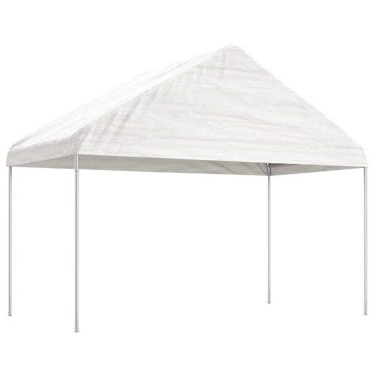 Gazebo con Tetto Bianco 4,46x4,08x3,22 m in Polietilene | homemem39