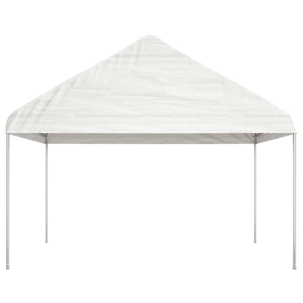 Gazebo con Tetto Bianco 4,46x4,08x3,22 m in Polietilene | homemem39