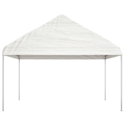 Gazebo con Tetto Bianco 4,46x4,08x3,22 m in Polietilene | homemem39