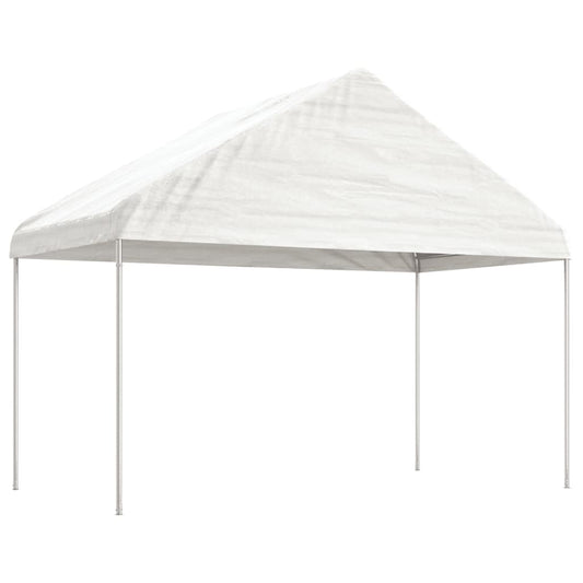 Gazebo con Tetto Bianco 6,69x4,08x3,22 m in Polietilene | homemem39