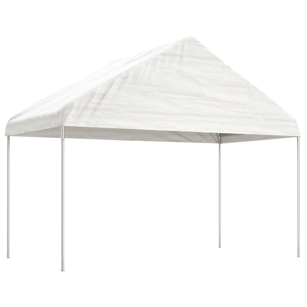 Gazebo con Tetto Bianco 20,07x4,08x3,22 m in Polietilene | homemem39