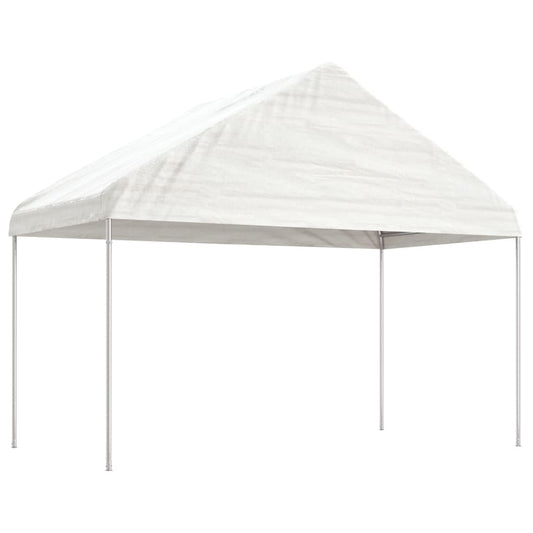 Gazebo con Tetto Bianco 20,07x4,08x3,22 m in Polietilene | homemem39