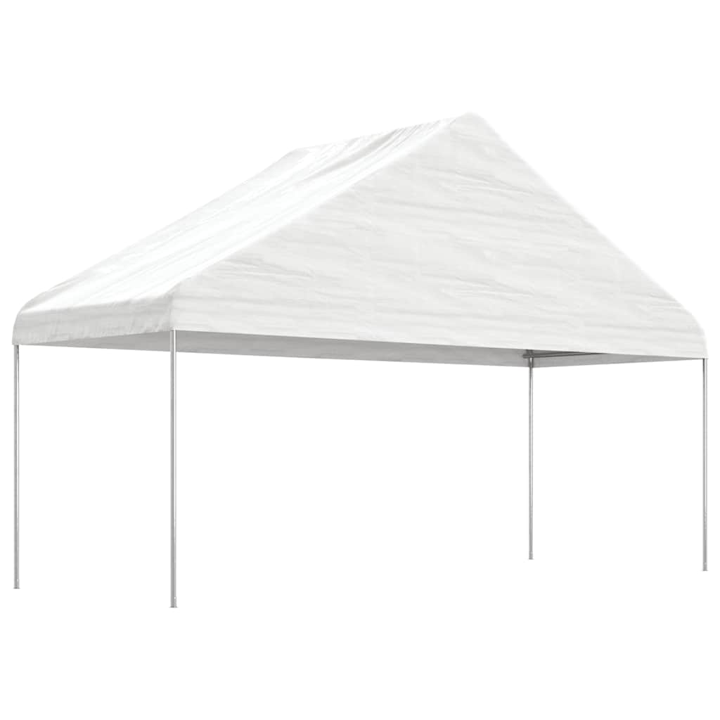 Gazebo con Tetto Bianco 4,46x5,88x3,75 m in Polietilene | homemem39